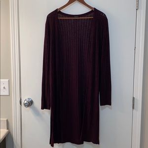 Long Plum Cardigan